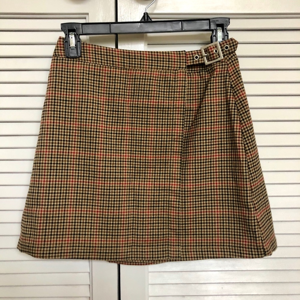 plaid buckle skirt